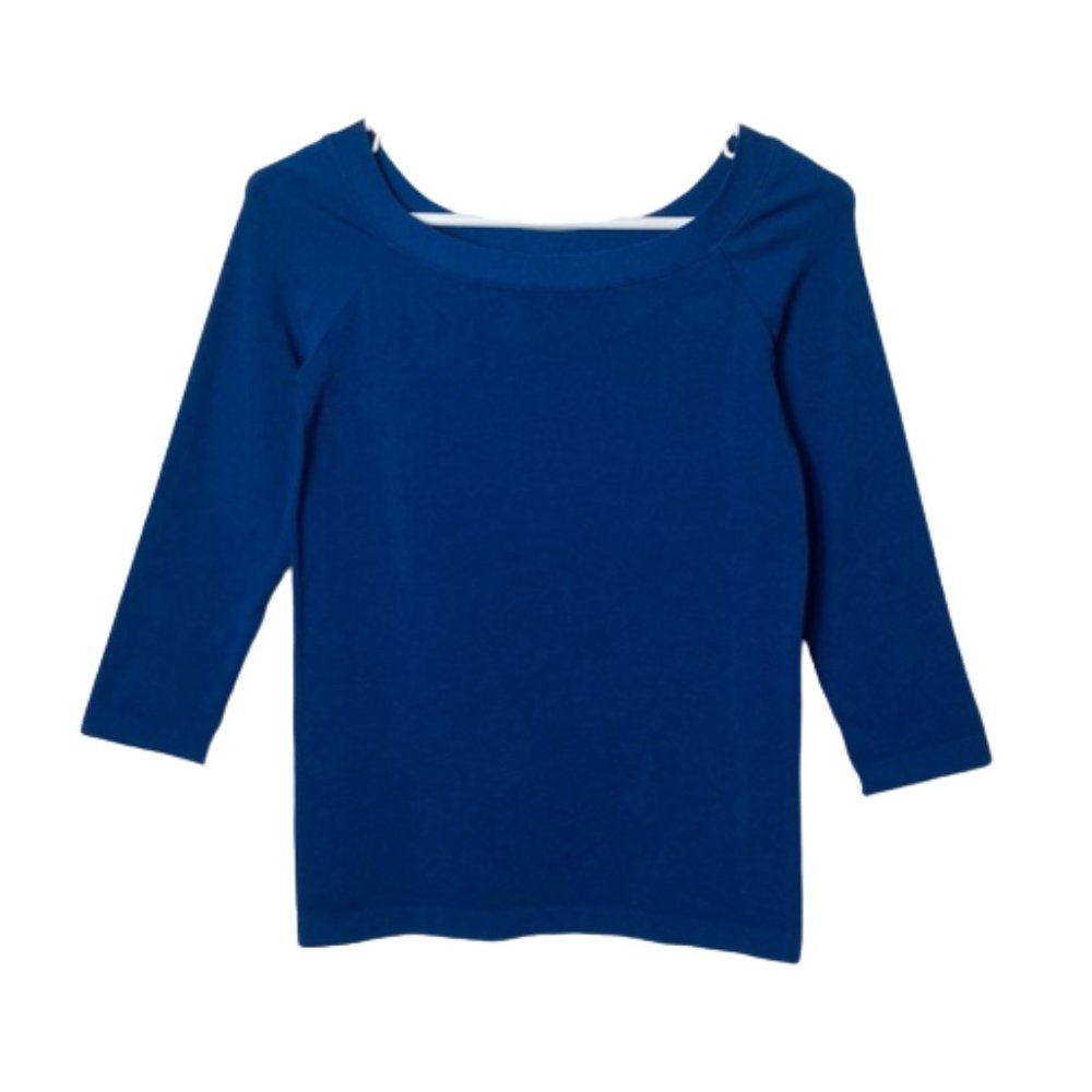 Wolford marlin blue cordoba pullover 3/4 sleeve top womens S NWT